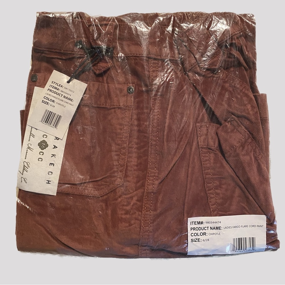 Marrakech MCMCC Ladies’ Fargo Flare Cord Pants Chipotle Color Size 6/28